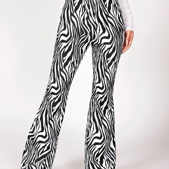 zebra print flare pants - Picture 1 of 1